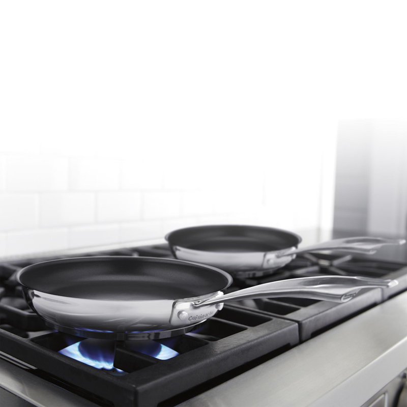 Cuisinart 10 in. Non Stick Stainless Steel 2 Piece Skillet Set